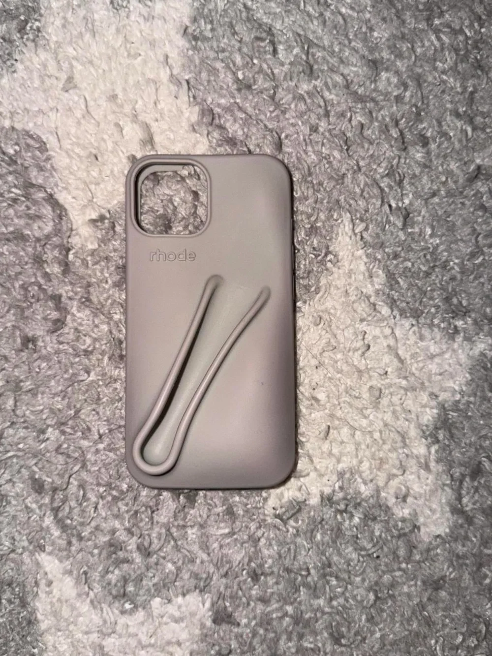 RHODE Gray Silicone iPhone Case with Built-In Grip Strap
